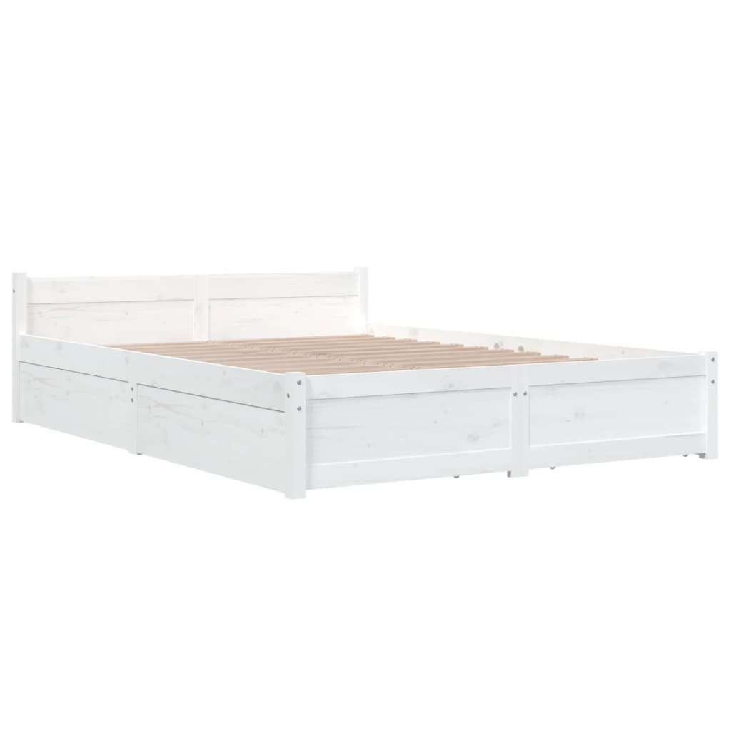 Bedframe met lades wit 120x200 cm