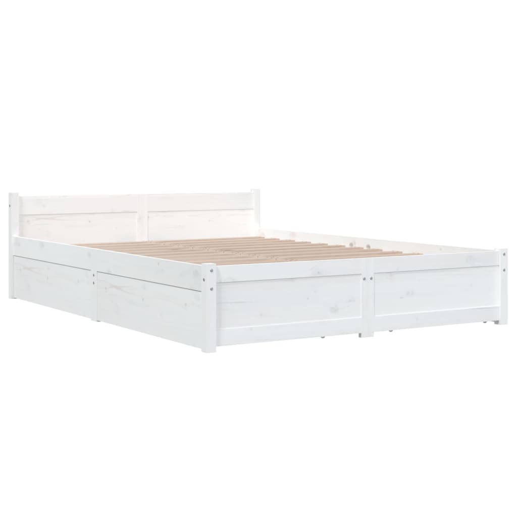 Bedframe met lades wit 140x200 cm