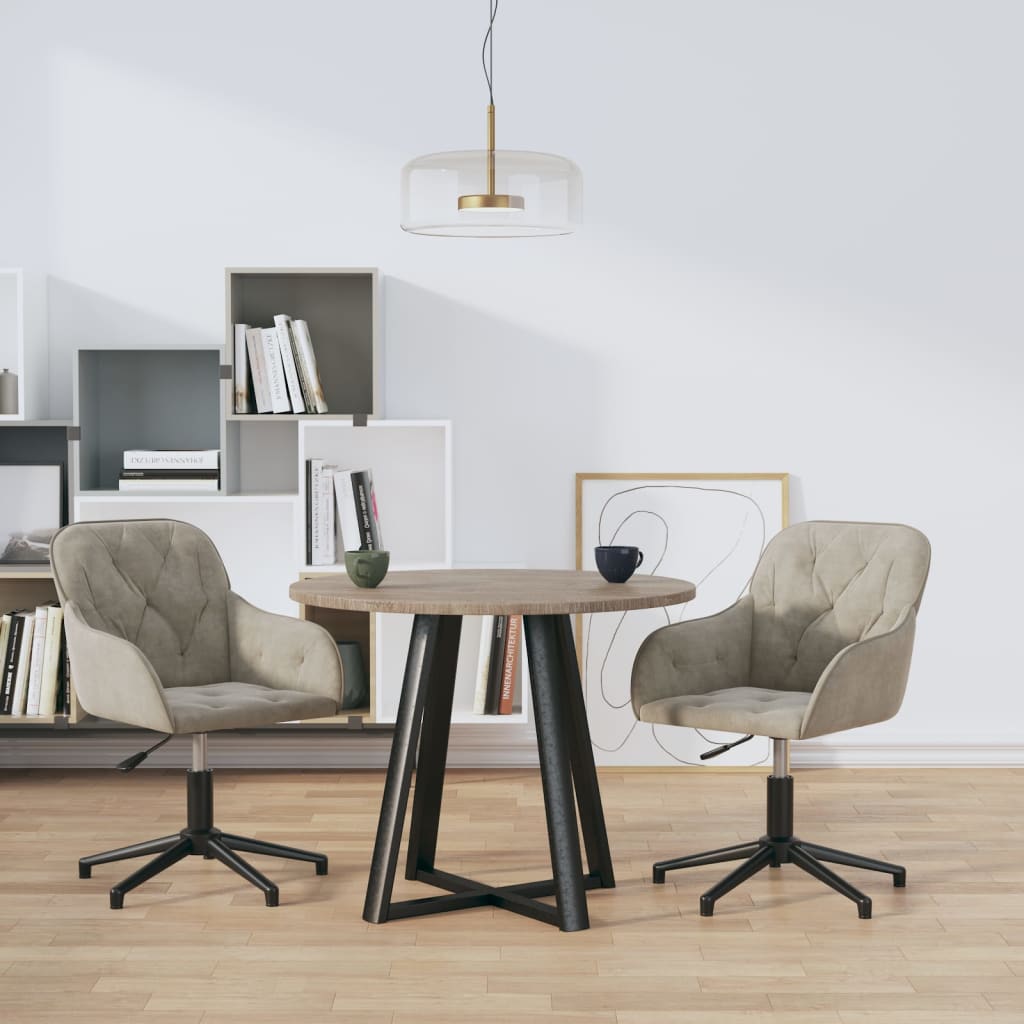 Eetkamerstoelen draaibaar 2 st fluweel lichtgrijs Eetkamerstoelen | Creëer jouw Trendy Thuis | Gratis bezorgd & Retour | Trendy.nl