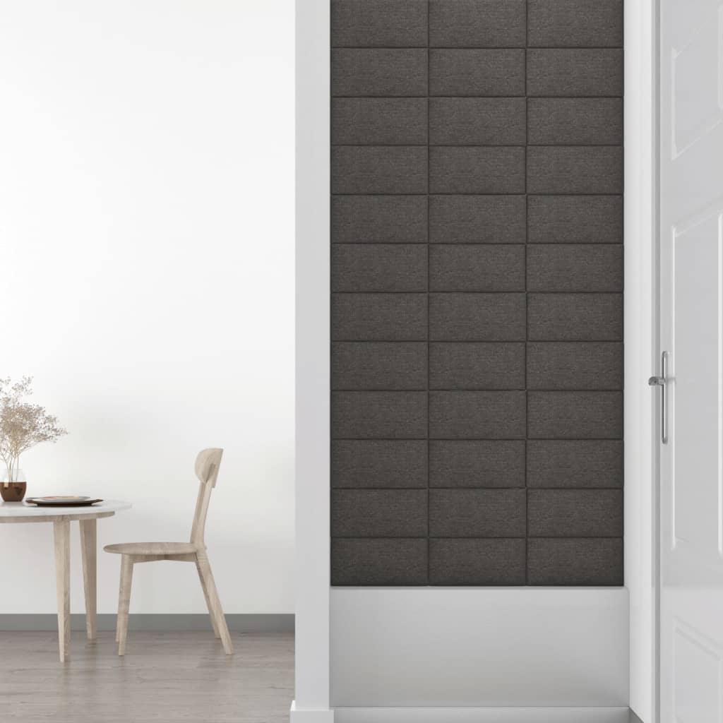 Wandpanelen 12 st 0,54 m² 30x15 cm stof donkergrijs Wandpanelen | Creëer jouw Trendy Thuis | Gratis bezorgd & Retour | Trendy.nl