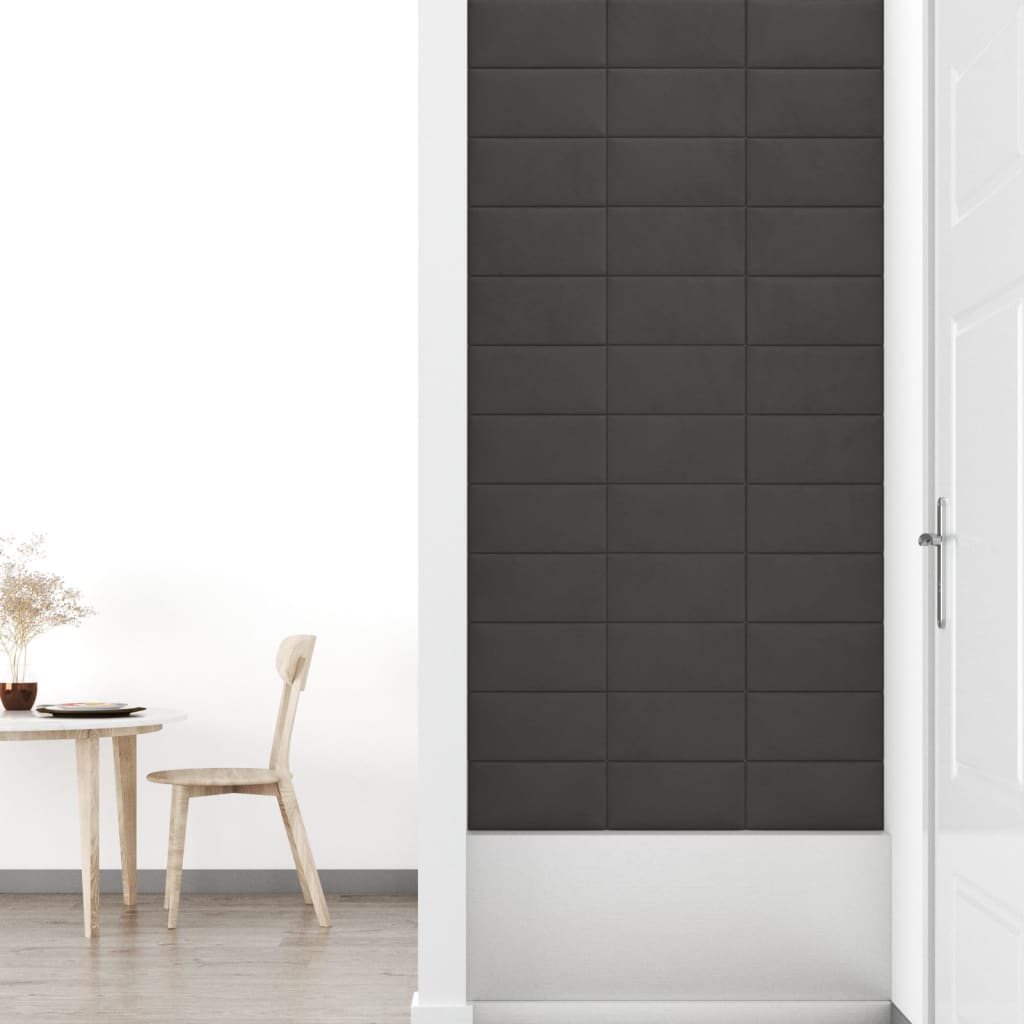 Wandpanelen 12 st 0,54 m² 30x15 cm fluweel donkergrijs Wandpanelen | Creëer jouw Trendy Thuis | Gratis bezorgd & Retour | Trendy.nl