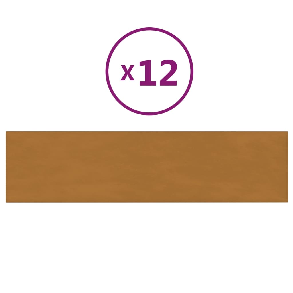 Wandpanelen 12 st 1,08 m² 60x15 cm fluweel bruin Wandpanelen | Creëer jouw Trendy Thuis | Gratis bezorgd & Retour | Trendy.nl