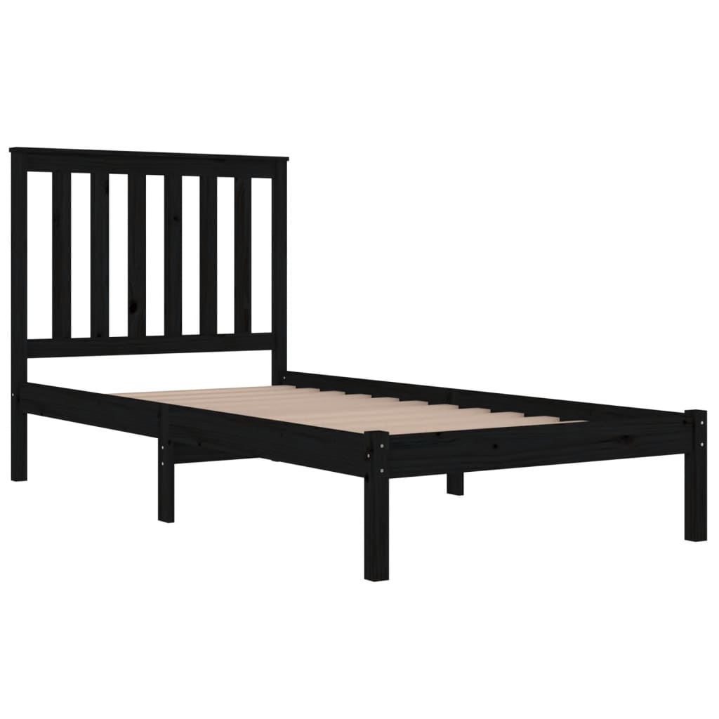 Bedframe massief grenenhout zwart 75x190 cm Bedden & bedframes | Creëer jouw Trendy Thuis | Gratis bezorgd & Retour | Trendy.nl