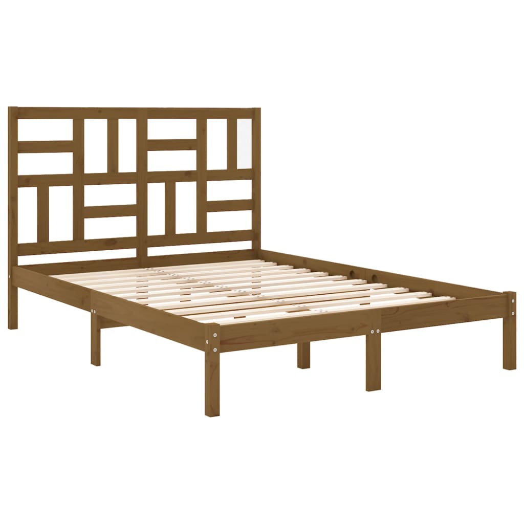 Bedframe massief hout honingbruin 120x200 cm