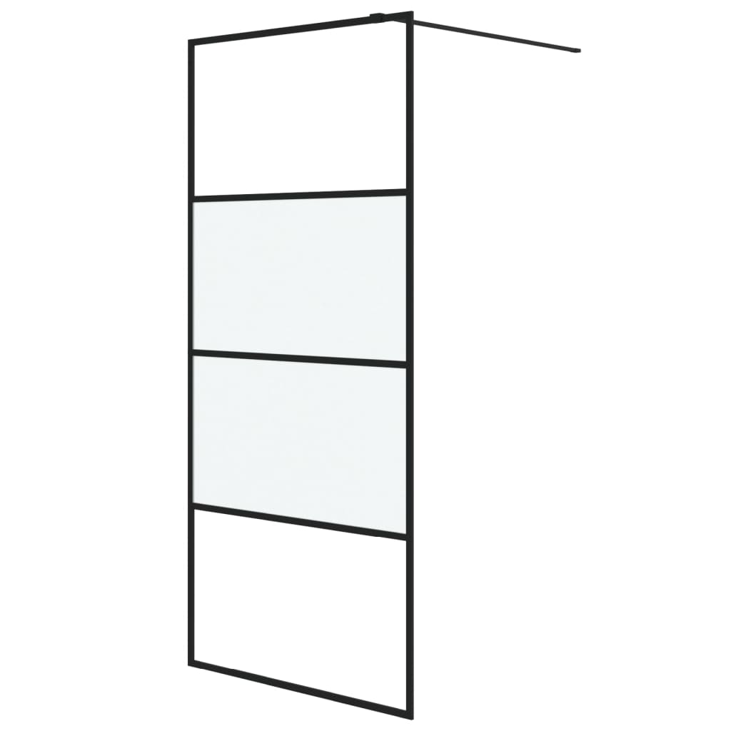 Inloopdouchewand 90x195 cm halfmat ESG-glas zwart Douchewanden & -muren | Creëer jouw Trendy Thuis | Gratis bezorgd & Retour | Trendy.nl