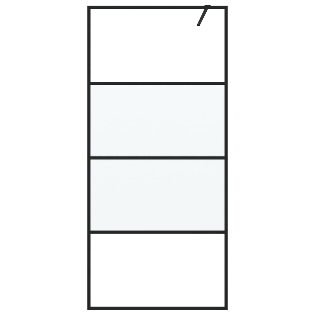 Inloopdouchewand 90x195 cm halfmat ESG-glas zwart Douchewanden & -muren | Creëer jouw Trendy Thuis | Gratis bezorgd & Retour | Trendy.nl