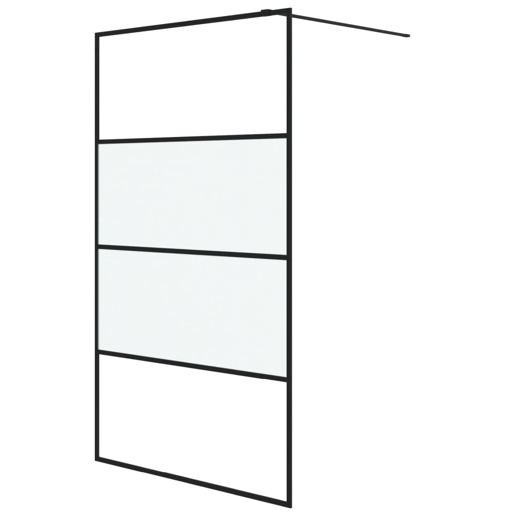 Inloopdouchewand 115x195 cm halfmat ESG-glas zwart Douchewanden & -muren | Creëer jouw Trendy Thuis | Gratis bezorgd & Retour | Trendy.nl