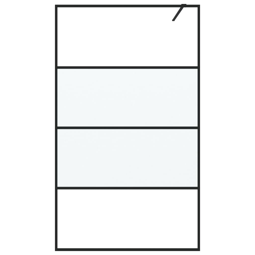 Inloopdouchewand 115x195 cm halfmat ESG-glas zwart Douchewanden & -muren | Creëer jouw Trendy Thuis | Gratis bezorgd & Retour | Trendy.nl