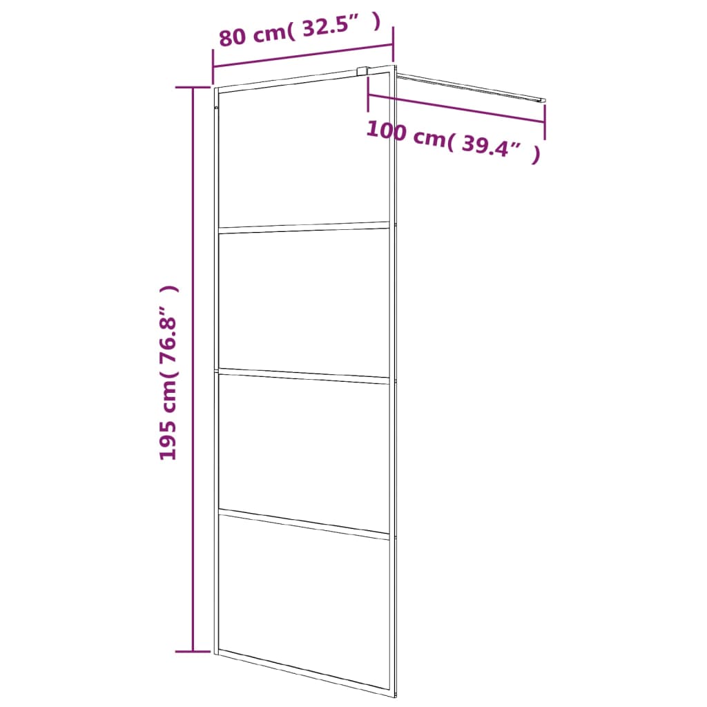 Inloopdouchewand 80x195 cm transparant ESG-glas wit Douchewanden & -muren | Creëer jouw Trendy Thuis | Gratis bezorgd & Retour | Trendy.nl