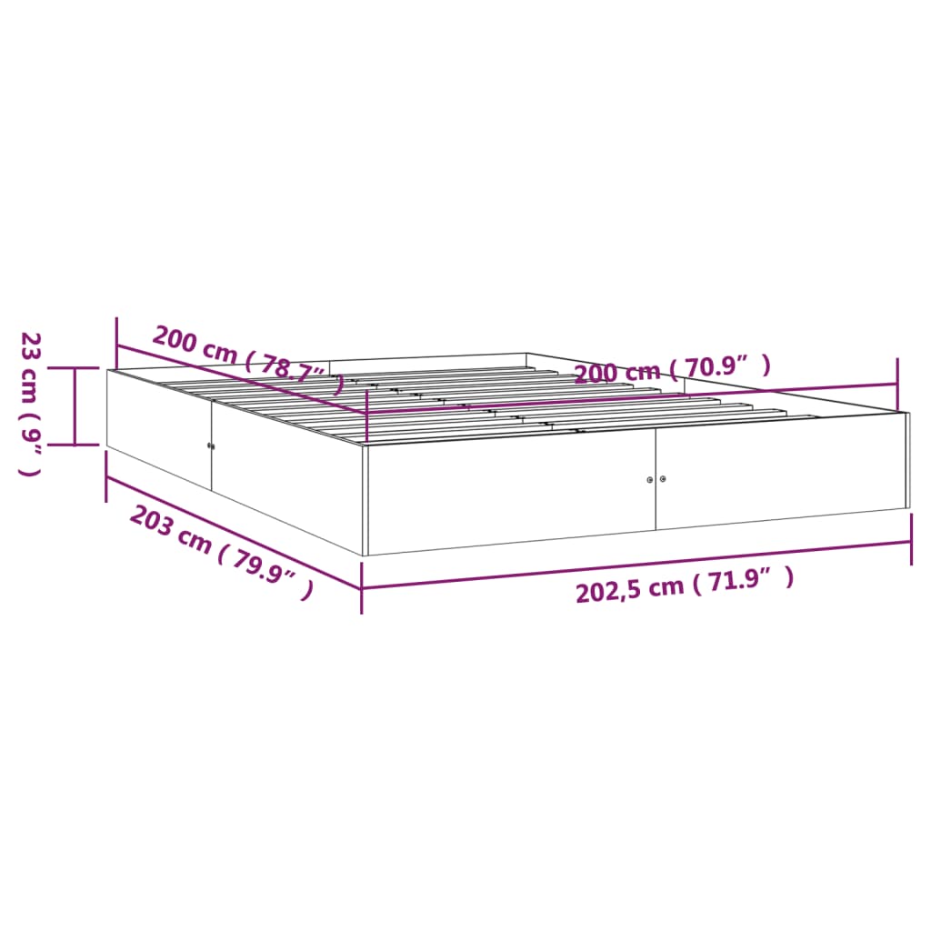 Bedframe massief hout 200x200 cm Bedden & bedframes | Creëer jouw Trendy Thuis | Gratis bezorgd & Retour | Trendy.nl