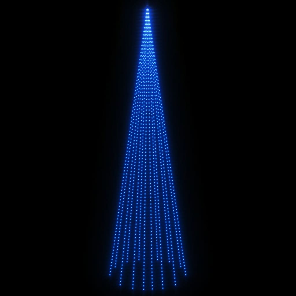 Vlaggenmast kerstboom 1134 LED's blauw 800 cm Kerstverlichting | Creëer jouw Trendy Thuis | Gratis bezorgd & Retour | Trendy.nl