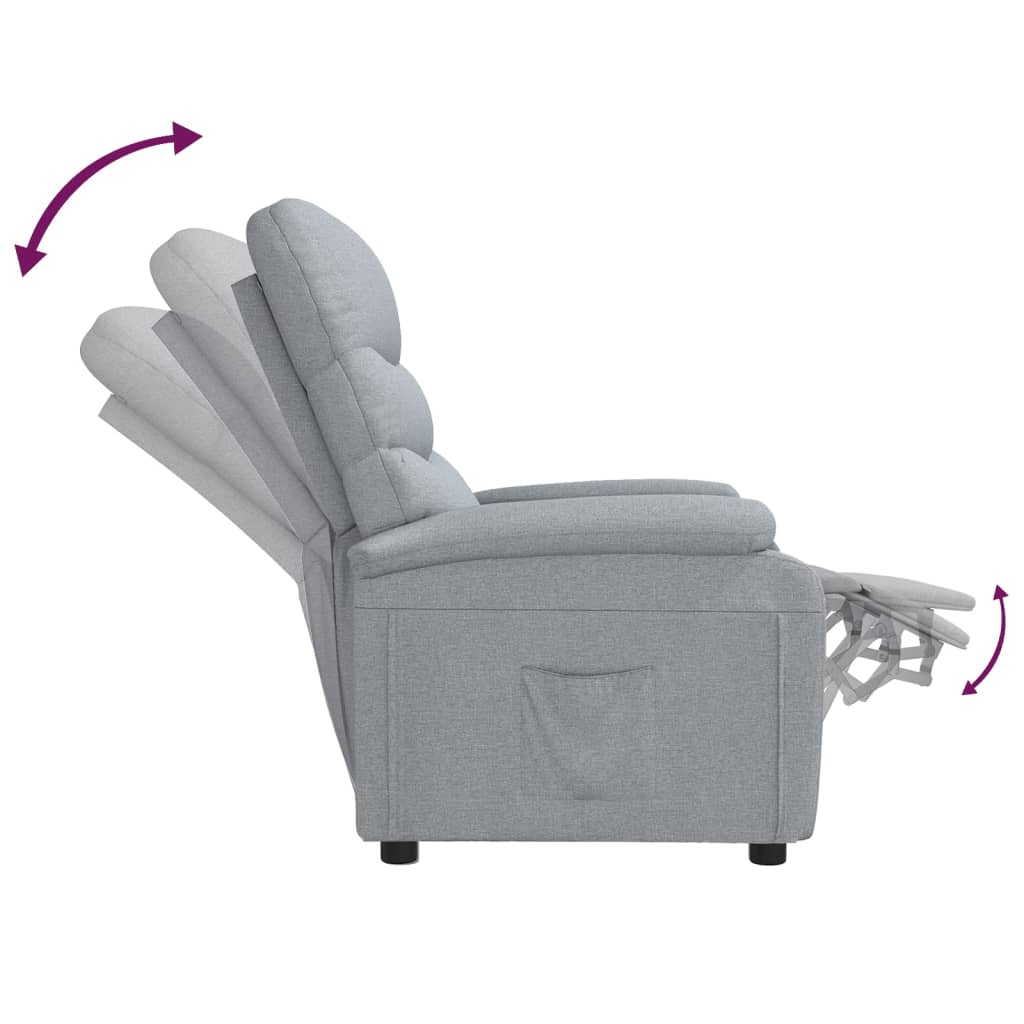 Fauteuil verstelbaar stof lichtgrijs Fauteuils & Relaxfauteuils | Creëer jouw Trendy Thuis | Gratis bezorgd & Retour | Trendy.nl