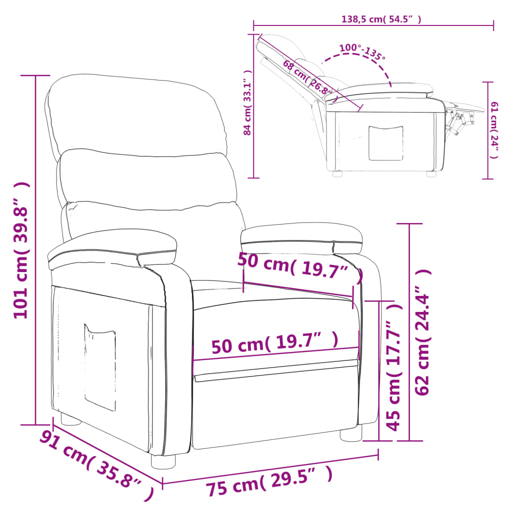 Fauteuil verstelbaar stof lichtgrijs Fauteuils & Relaxfauteuils | Creëer jouw Trendy Thuis | Gratis bezorgd & Retour | Trendy.nl