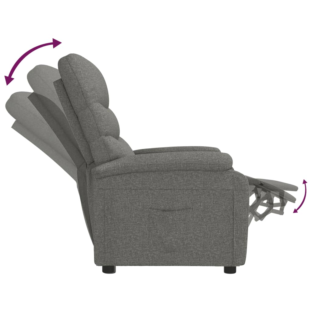 Fauteuil verstelbaar stof donkergrijs Fauteuils & Relaxfauteuils | Creëer jouw Trendy Thuis | Gratis bezorgd & Retour | Trendy.nl