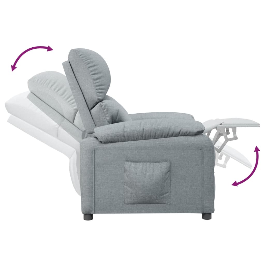 Fauteuil verstelbaar stof lichtgrijs Fauteuils & Relaxfauteuils | Creëer jouw Trendy Thuis | Gratis bezorgd & Retour | Trendy.nl