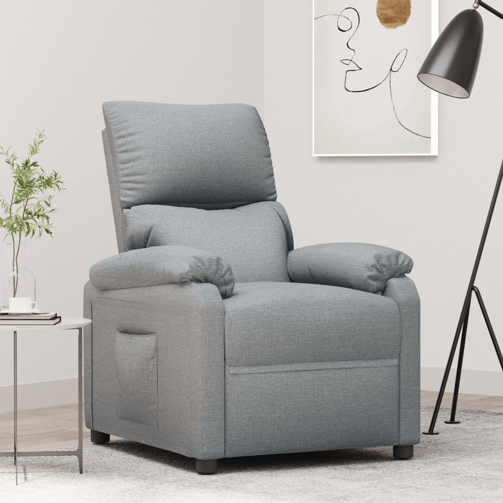 Fauteuil verstelbaar stof lichtgrijs Fauteuils & Relaxfauteuils | Creëer jouw Trendy Thuis | Gratis bezorgd & Retour | Trendy.nl