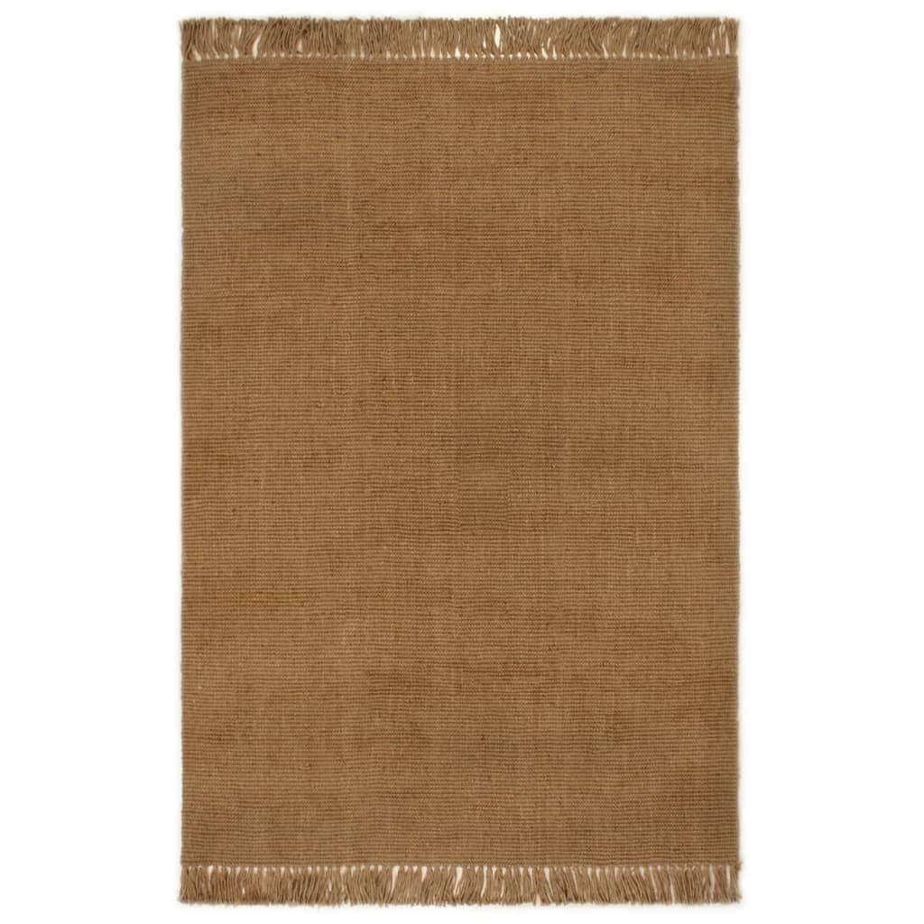 Vloerkleed met kwastjes 120x180 cm jute Vloerkleden | Creëer jouw Trendy Thuis | Gratis bezorgd & Retour | Trendy.nl