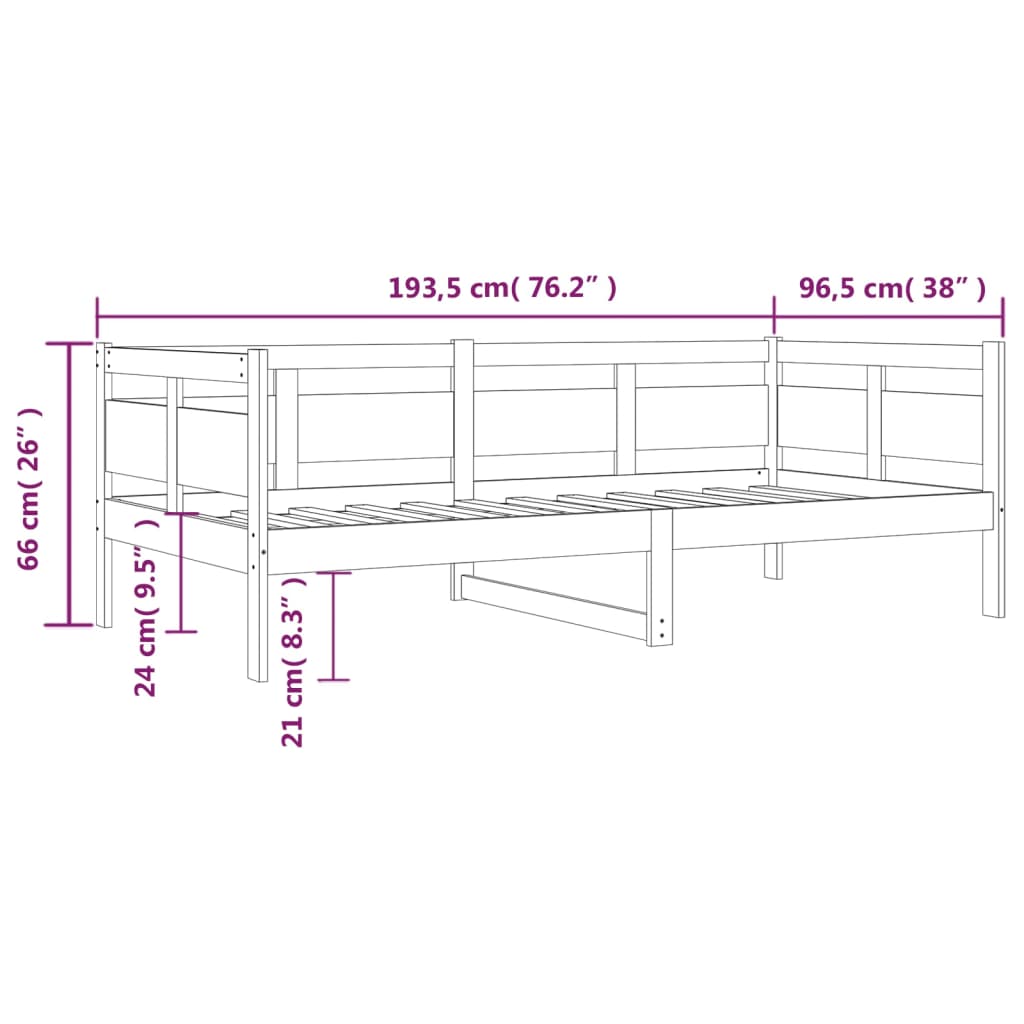 Slaapbank massief grenenhout 90x190 cm Bedden & bedframes | Creëer jouw Trendy Thuis | Gratis bezorgd & Retour | Trendy.nl