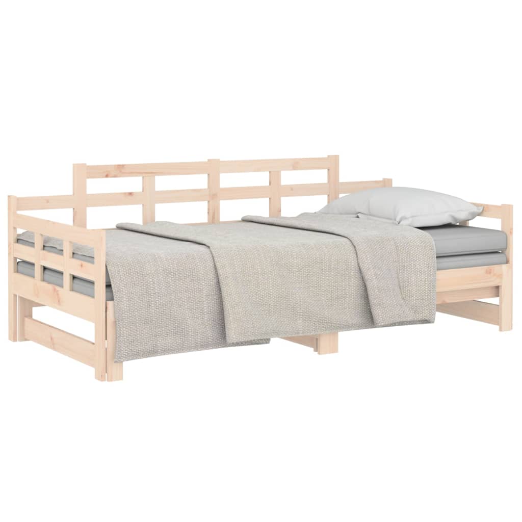 Slaapbank uitschuifbaar massief grenenhout 2x(90x190) cm Bedden & bedframes | Creëer jouw Trendy Thuis | Gratis bezorgd & Retour | Trendy.nl