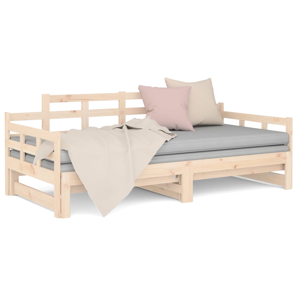 Slaapbank uitschuifbaar massief grenenhout 2x(90x190) cm Bedden & bedframes | Creëer jouw Trendy Thuis | Gratis bezorgd & Retour | Trendy.nl