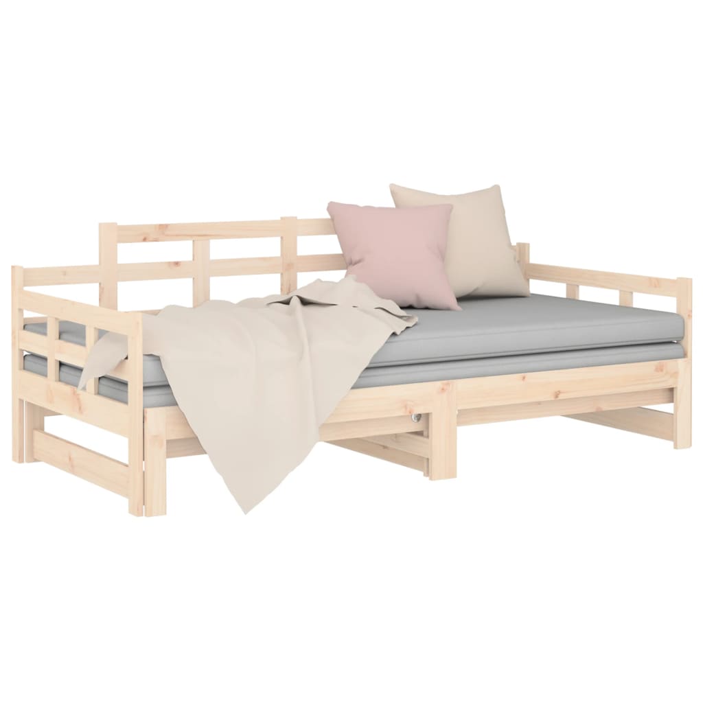 Slaapbank uitschuifbaar massief grenenhout 2x(90x190) cm Bedden & bedframes | Creëer jouw Trendy Thuis | Gratis bezorgd & Retour | Trendy.nl