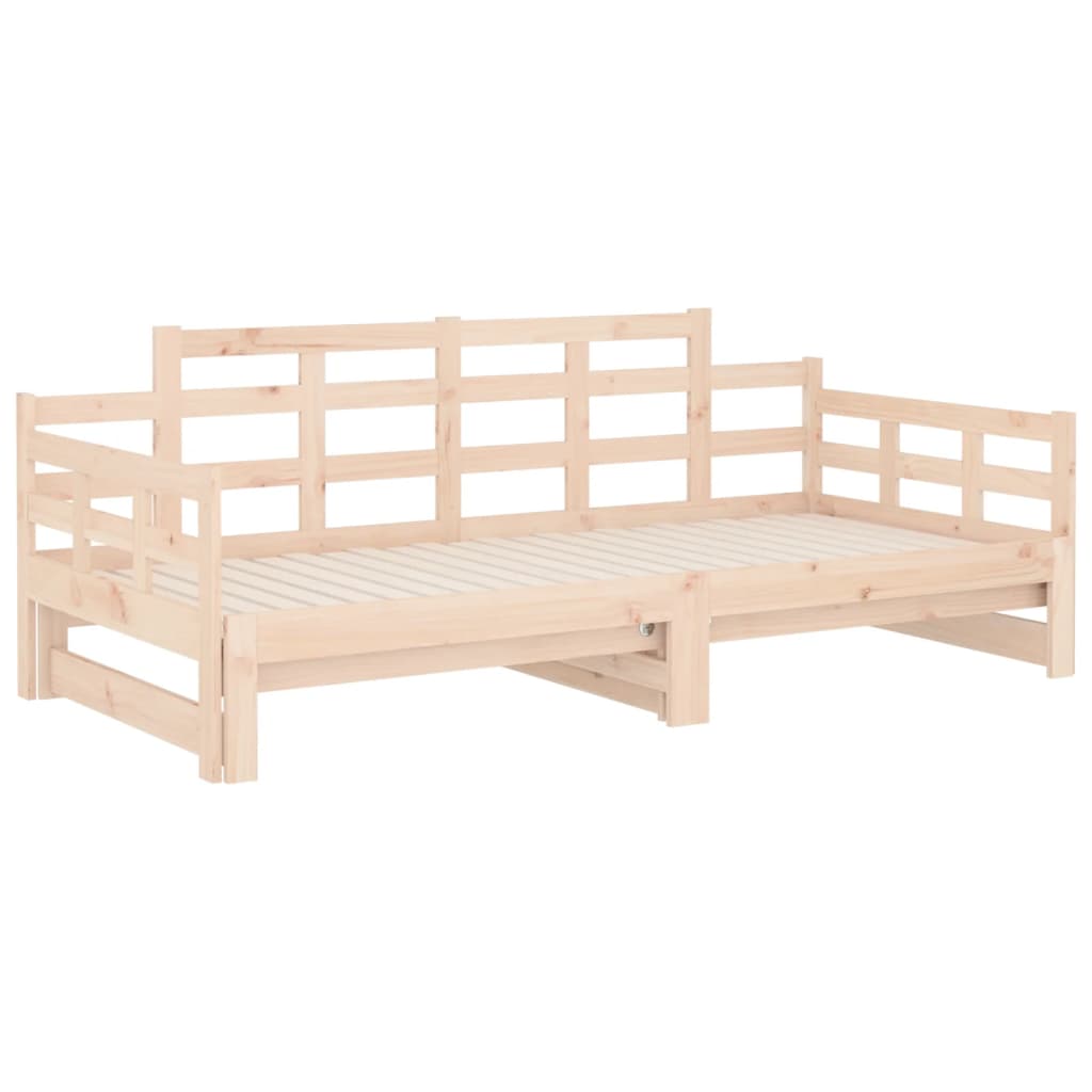 Slaapbank uitschuifbaar massief grenenhout 2x(90x190) cm Bedden & bedframes | Creëer jouw Trendy Thuis | Gratis bezorgd & Retour | Trendy.nl