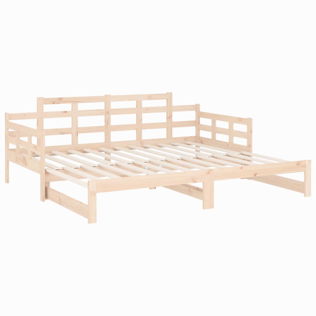 Slaapbank uitschuifbaar massief grenenhout 2x(90x190) cm Bedden & bedframes | Creëer jouw Trendy Thuis | Gratis bezorgd & Retour | Trendy.nl