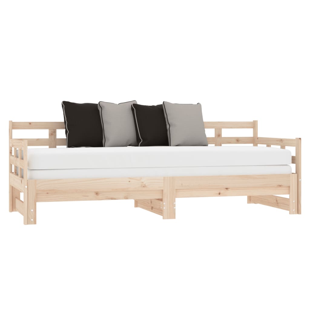 Slaapbank uitschuifbaar massief grenenhout 2x(90x190) cm Bedden & bedframes | Creëer jouw Trendy Thuis | Gratis bezorgd & Retour | Trendy.nl