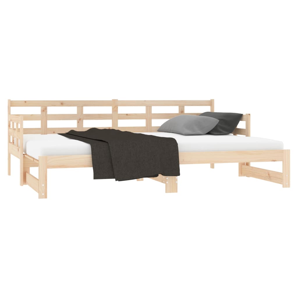 Slaapbank uitschuifbaar massief grenenhout 2x(90x190) cm Bedden & bedframes | Creëer jouw Trendy Thuis | Gratis bezorgd & Retour | Trendy.nl