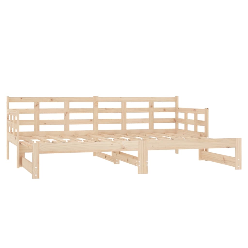 Slaapbank uitschuifbaar massief grenenhout 2x(90x190) cm Bedden & bedframes | Creëer jouw Trendy Thuis | Gratis bezorgd & Retour | Trendy.nl