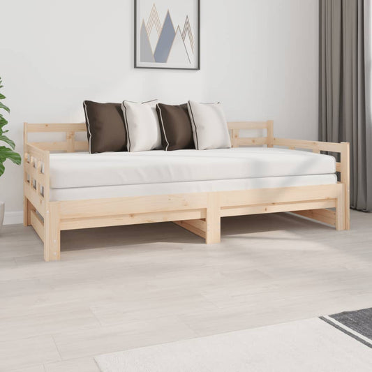 Slaapbank uitschuifbaar massief grenenhout 2x(90x190) cm Bedden & bedframes | Creëer jouw Trendy Thuis | Gratis bezorgd & Retour | Trendy.nl