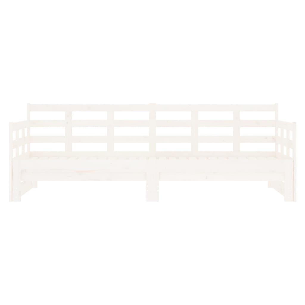 Slaapbank uitschuifbaar massief grenenhout wit 2x(90x190) cm Bedden & bedframes | Creëer jouw Trendy Thuis | Gratis bezorgd & Retour | Trendy.nl