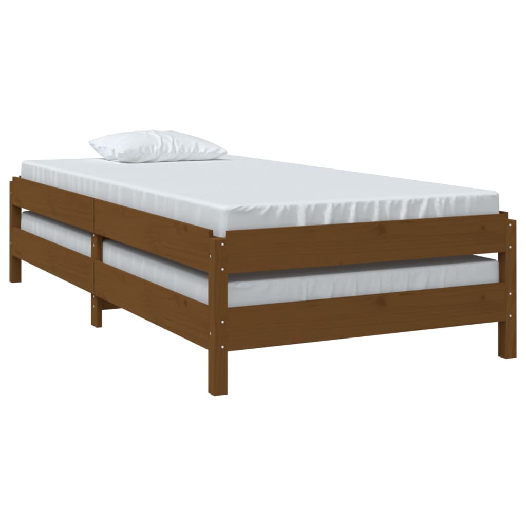 Bed stapelbaar 90x190 cm massief grenenhout honingbruin Bedden & bedframes | Creëer jouw Trendy Thuis | Gratis bezorgd & Retour | Trendy.nl