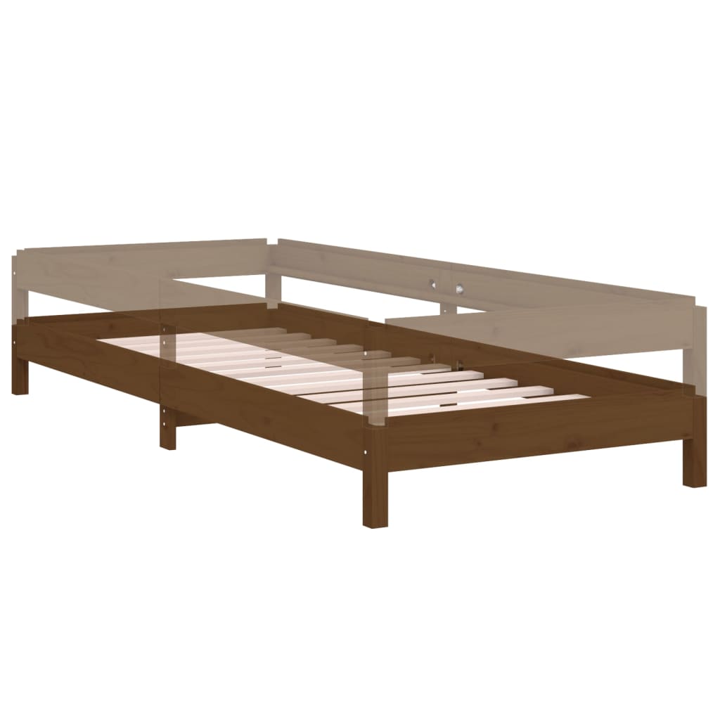 Bed stapelbaar 90x190 cm massief grenenhout honingbruin Bedden & bedframes | Creëer jouw Trendy Thuis | Gratis bezorgd & Retour | Trendy.nl