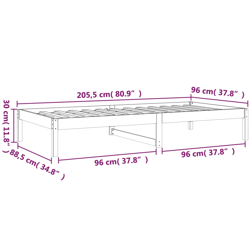 Slaapbank 90x200 cm massief grenenhout honingbruin Bedden & bedframes | Creëer jouw Trendy Thuis | Gratis bezorgd & Retour | Trendy.nl