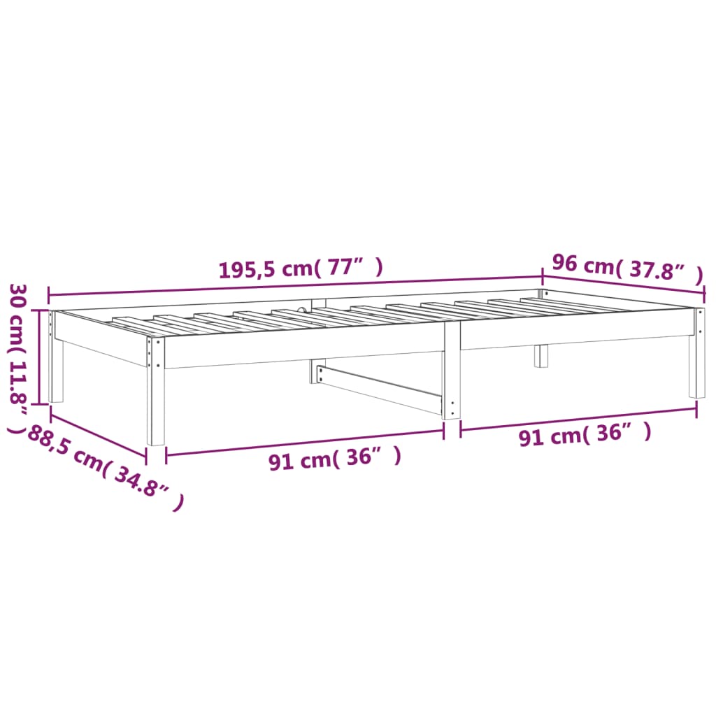 Slaapbank 90x190 cm massief grenenhout Bedden & bedframes | Creëer jouw Trendy Thuis | Gratis bezorgd & Retour | Trendy.nl