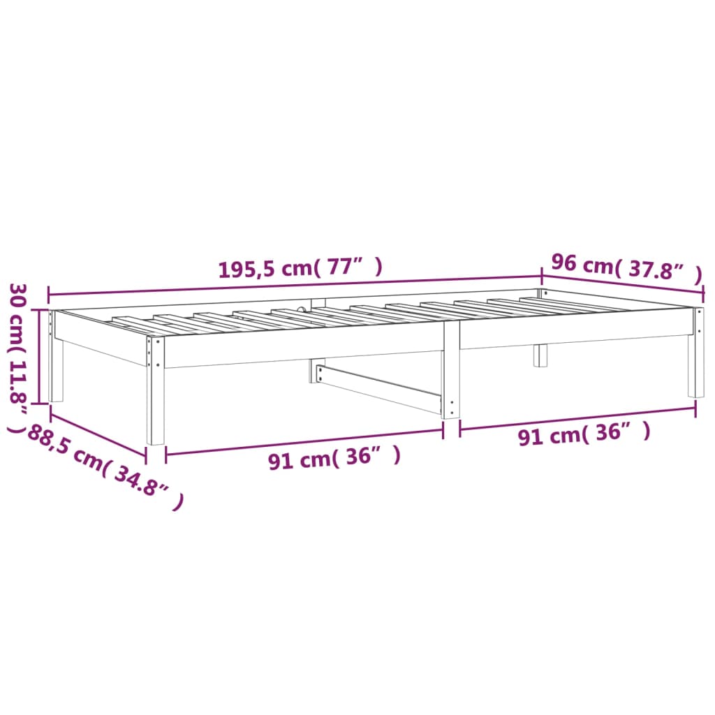 Slaapbank 90x190 cm massief grenenhout wit Bedden & bedframes | Creëer jouw Trendy Thuis | Gratis bezorgd & Retour | Trendy.nl