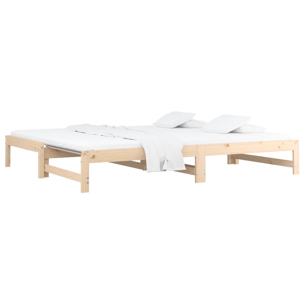 Slaapbank uitschuifbaar massief grenenhout 2x(90x190) cm Bedden & bedframes | Creëer jouw Trendy Thuis | Gratis bezorgd & Retour | Trendy.nl