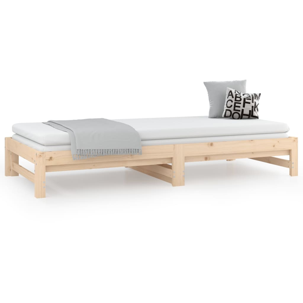 Slaapbank uitschuifbaar massief grenenhout 2x(90x190) cm Bedden & bedframes | Creëer jouw Trendy Thuis | Gratis bezorgd & Retour | Trendy.nl