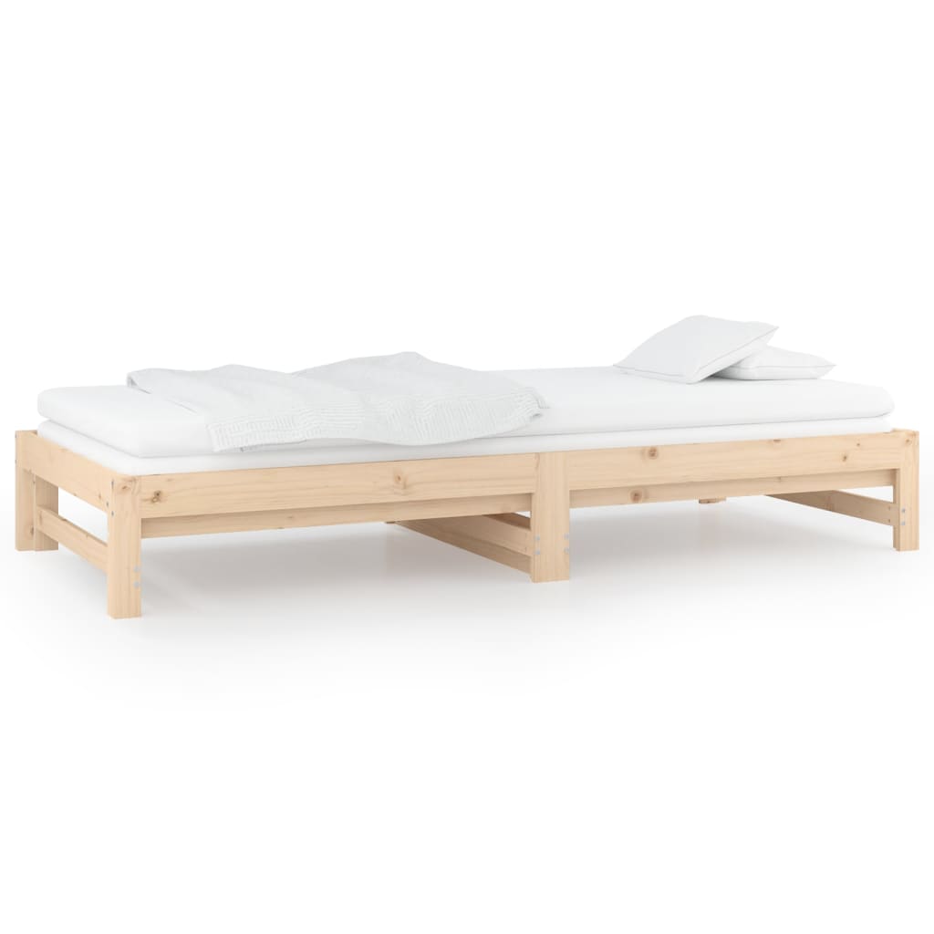 Slaapbank uitschuifbaar massief grenenhout 2x(90x190) cm Bedden & bedframes | Creëer jouw Trendy Thuis | Gratis bezorgd & Retour | Trendy.nl