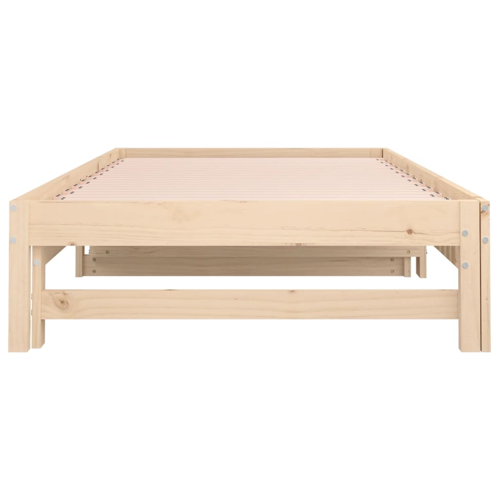 Slaapbank uitschuifbaar massief grenenhout 2x(90x190) cm Bedden & bedframes | Creëer jouw Trendy Thuis | Gratis bezorgd & Retour | Trendy.nl