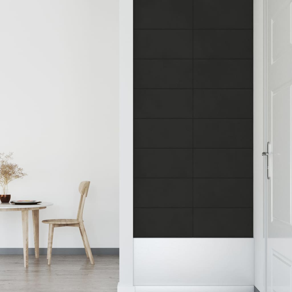 Wandpanelen 12 st 2,16 m² 60x30 cm fluweel zwart Wandpanelen | Creëer jouw Trendy Thuis | Gratis bezorgd & Retour | Trendy.nl