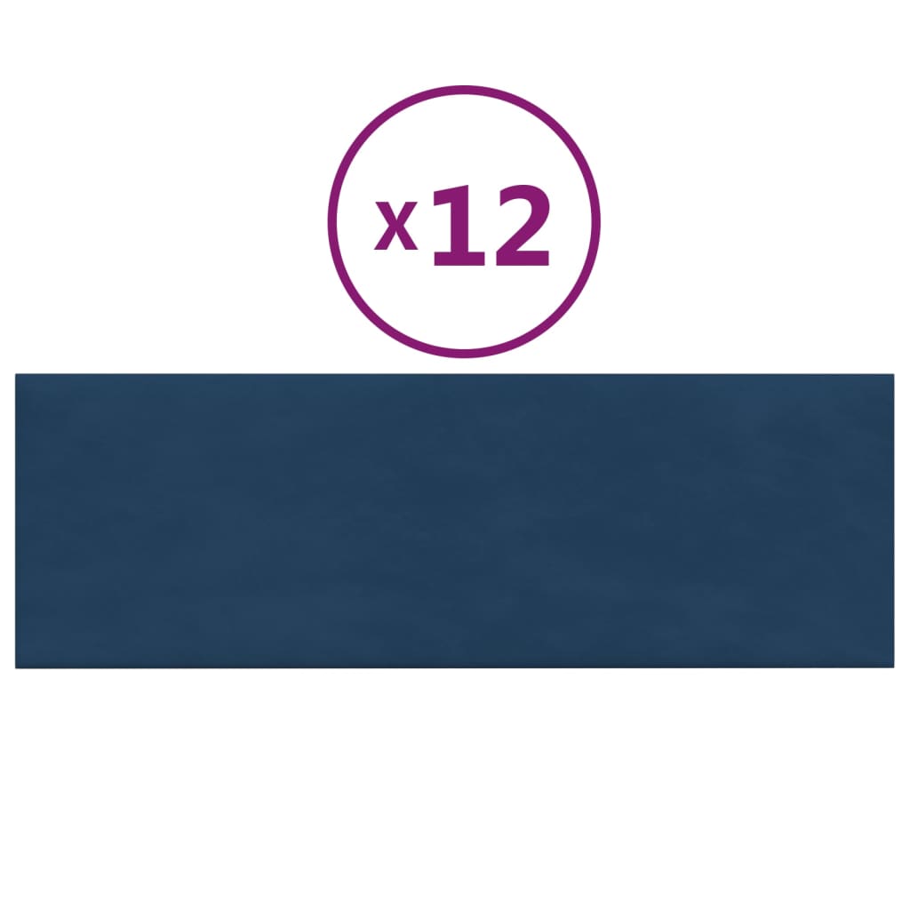 Wandpanelen 12 st 3,24 m² 90x30 cm fluweel blauw Wandpanelen | Creëer jouw Trendy Thuis | Gratis bezorgd & Retour | Trendy.nl