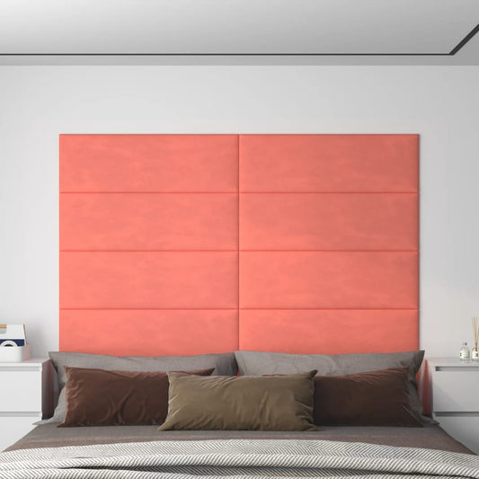 Wandpanelen 12 st 3,24 m² 90x30 cm fluweel roze Wandpanelen | Creëer jouw Trendy Thuis | Gratis bezorgd & Retour | Trendy.nl