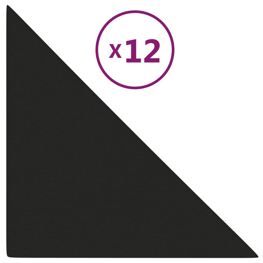 Wandpanelen 12 st 0,54 m² 30x30 cm stof zwart Wandpanelen | Creëer jouw Trendy Thuis | Gratis bezorgd & Retour | Trendy.nl