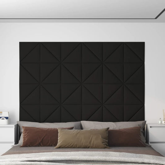 Wandpanelen 12 st 0,54 m² 30x30 cm stof zwart Wandpanelen | Creëer jouw Trendy Thuis | Gratis bezorgd & Retour | Trendy.nl