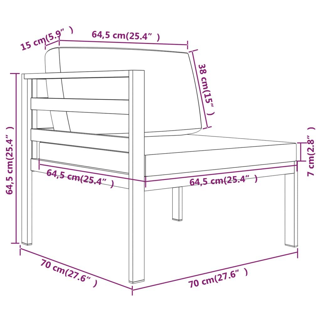 8-delige Loungeset met kussens aluminium antracietkleurig Tuinsets | Creëer jouw Trendy Thuis | Gratis bezorgd & Retour | Trendy.nl