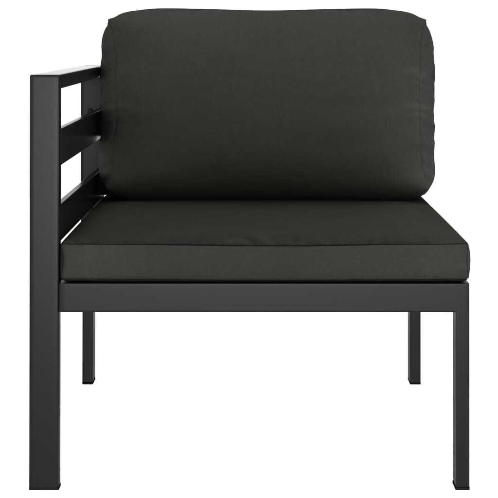 8-delige Loungeset met kussens aluminium antracietkleurig Tuinsets | Creëer jouw Trendy Thuis | Gratis bezorgd & Retour | Trendy.nl