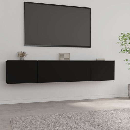 Tv-meubelen 2 st 80x30x30 cm bewerkt hout zwart Tv-meubels | Creëer jouw Trendy Thuis | Gratis bezorgd & Retour | Trendy.nl