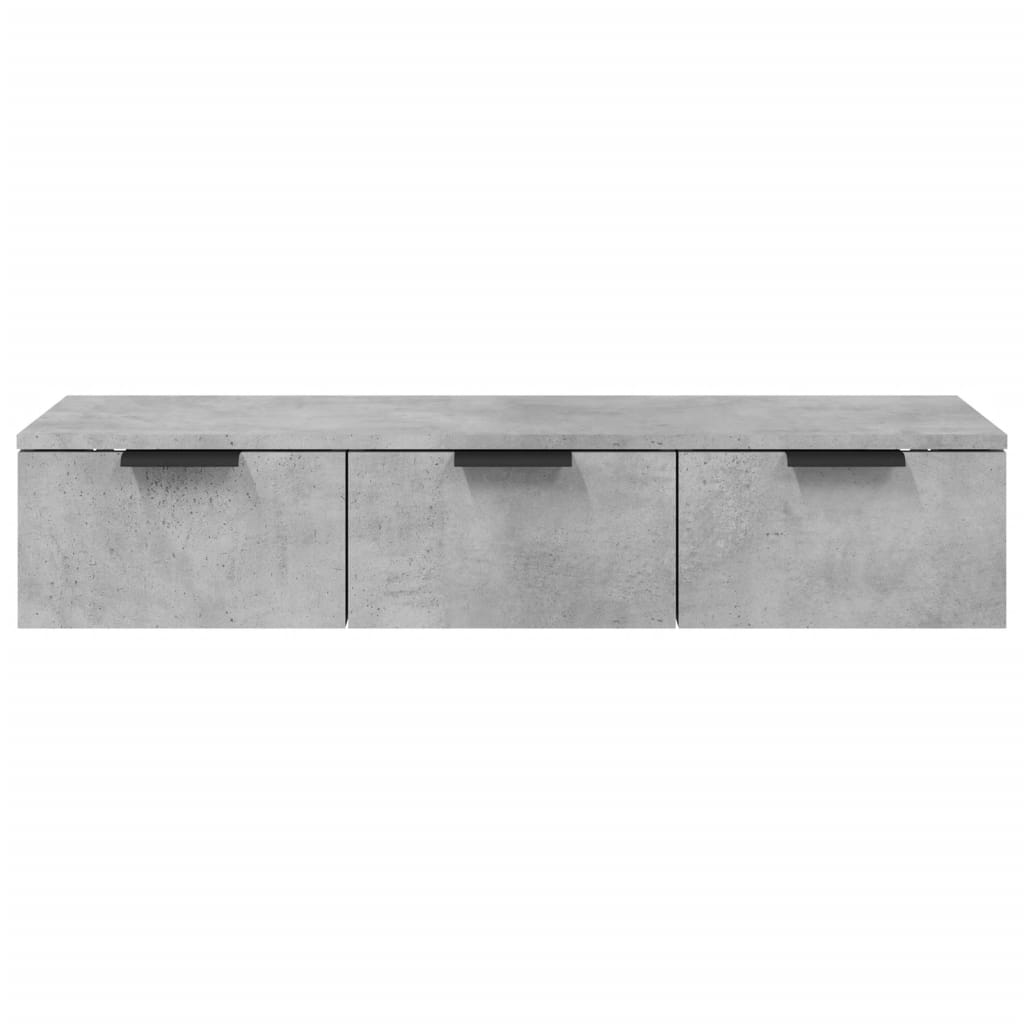 Wandkast 102x30x20 cm bewerkt hout betongrijs